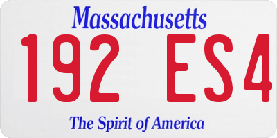MA license plate 192ES4