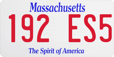 MA license plate 192ES5