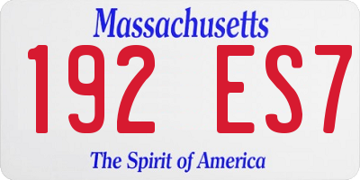 MA license plate 192ES7