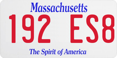 MA license plate 192ES8