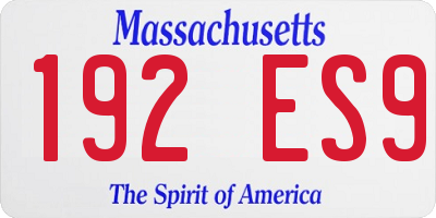 MA license plate 192ES9