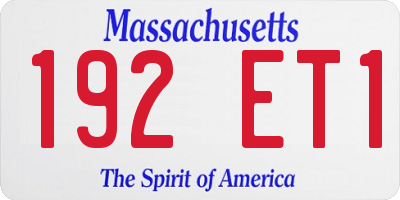 MA license plate 192ET1