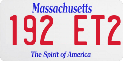 MA license plate 192ET2
