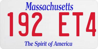 MA license plate 192ET4