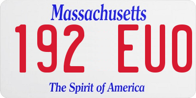 MA license plate 192EU0