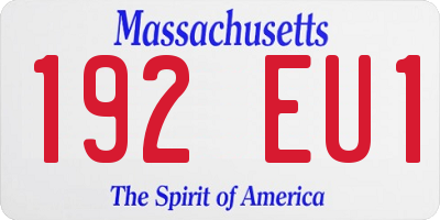 MA license plate 192EU1