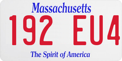 MA license plate 192EU4