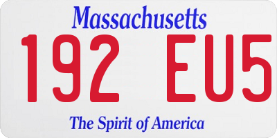 MA license plate 192EU5