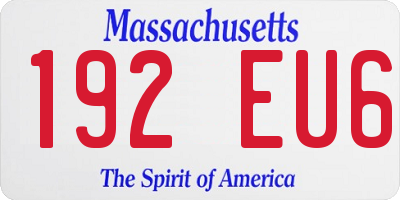 MA license plate 192EU6