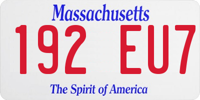 MA license plate 192EU7