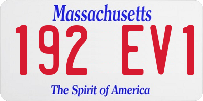 MA license plate 192EV1