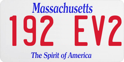 MA license plate 192EV2