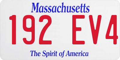 MA license plate 192EV4
