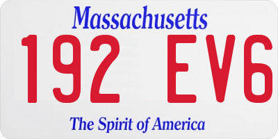 MA license plate 192EV6