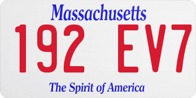 MA license plate 192EV7