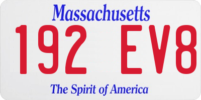 MA license plate 192EV8