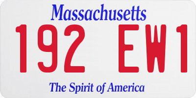 MA license plate 192EW1
