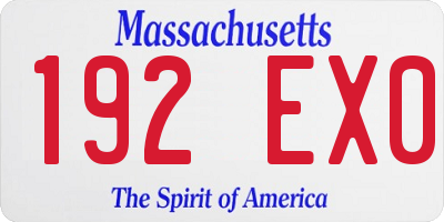 MA license plate 192EX0