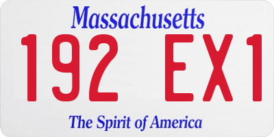 MA license plate 192EX1