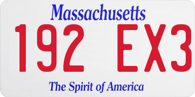 MA license plate 192EX3