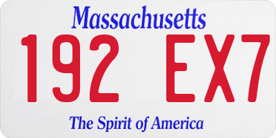 MA license plate 192EX7
