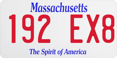 MA license plate 192EX8