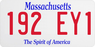 MA license plate 192EY1