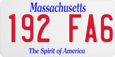 MA license plate 192FA6