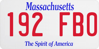 MA license plate 192FB0