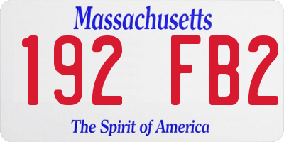MA license plate 192FB2