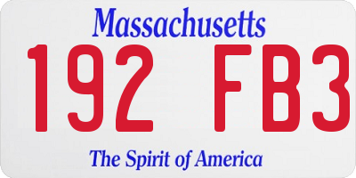 MA license plate 192FB3