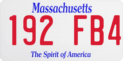 MA license plate 192FB4