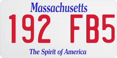 MA license plate 192FB5