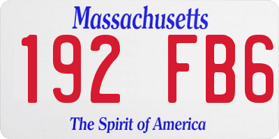 MA license plate 192FB6