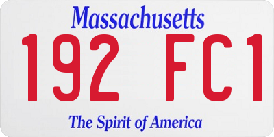 MA license plate 192FC1