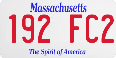 MA license plate 192FC2