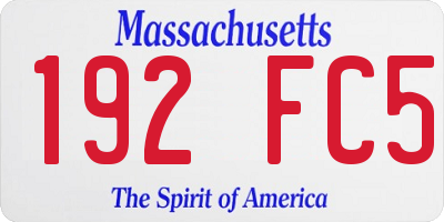 MA license plate 192FC5