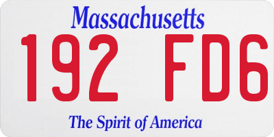 MA license plate 192FD6