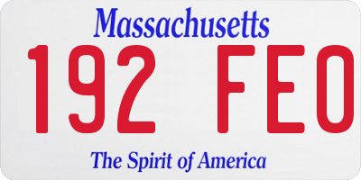 MA license plate 192FE0
