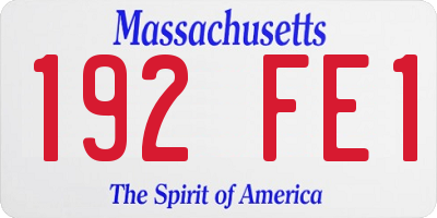 MA license plate 192FE1