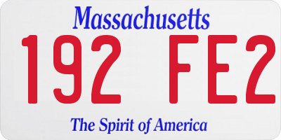 MA license plate 192FE2