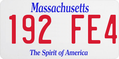 MA license plate 192FE4