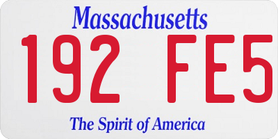 MA license plate 192FE5
