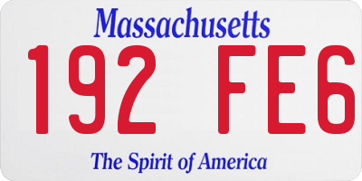 MA license plate 192FE6