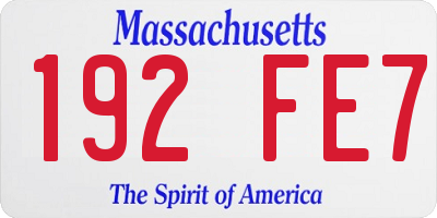 MA license plate 192FE7