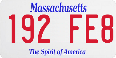 MA license plate 192FE8