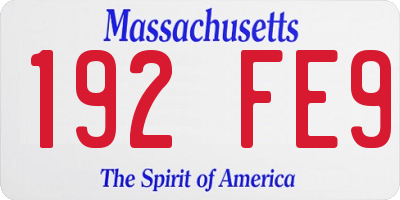 MA license plate 192FE9