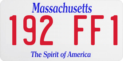 MA license plate 192FF1