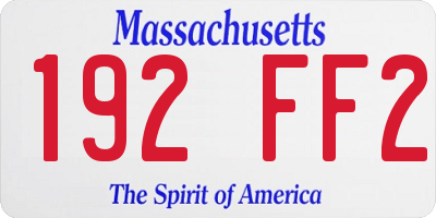 MA license plate 192FF2
