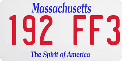 MA license plate 192FF3
